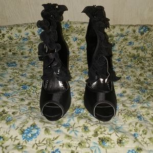 Wild Rose ruffle heels